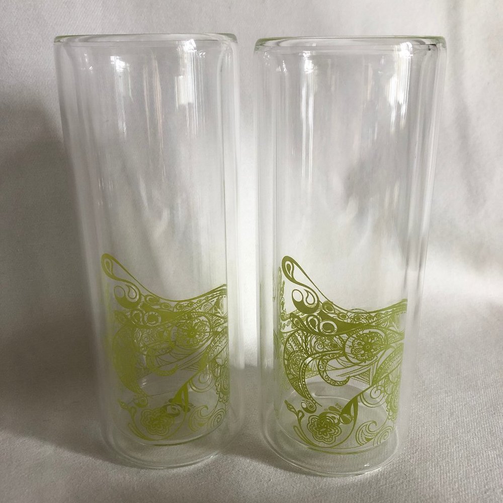 2 Double Wall Insulated Tall Glasses / Tumblers